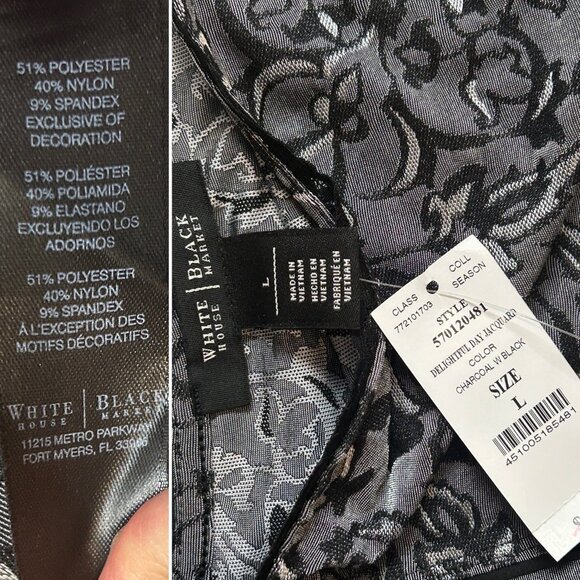 White House Black Market L Floral Corset Top With Lace Trim & Boning Detail 1846 - Picture 5 of 6